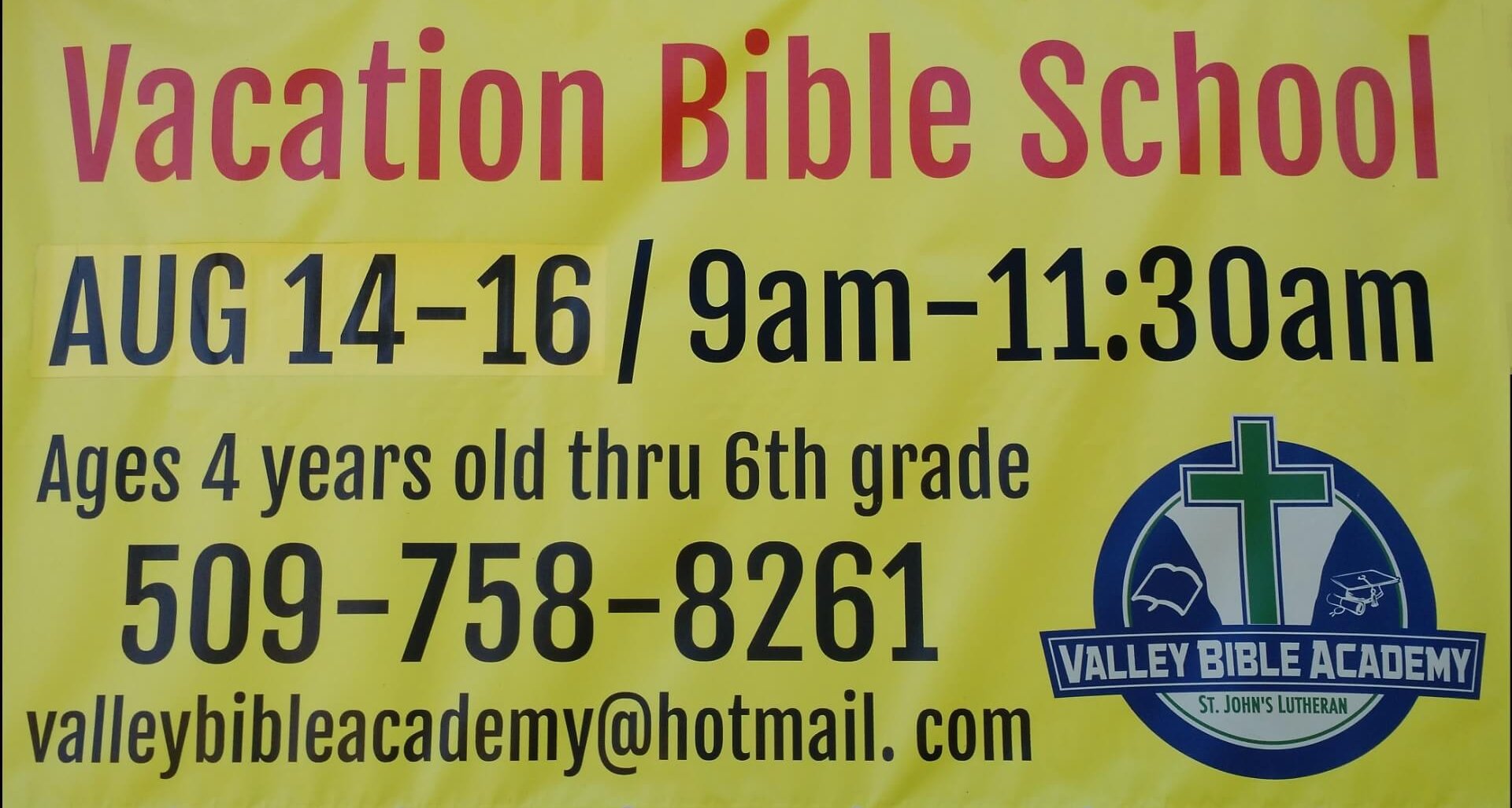 Vacation Bible School Valley Bible Academy St. John's Lutheran Church